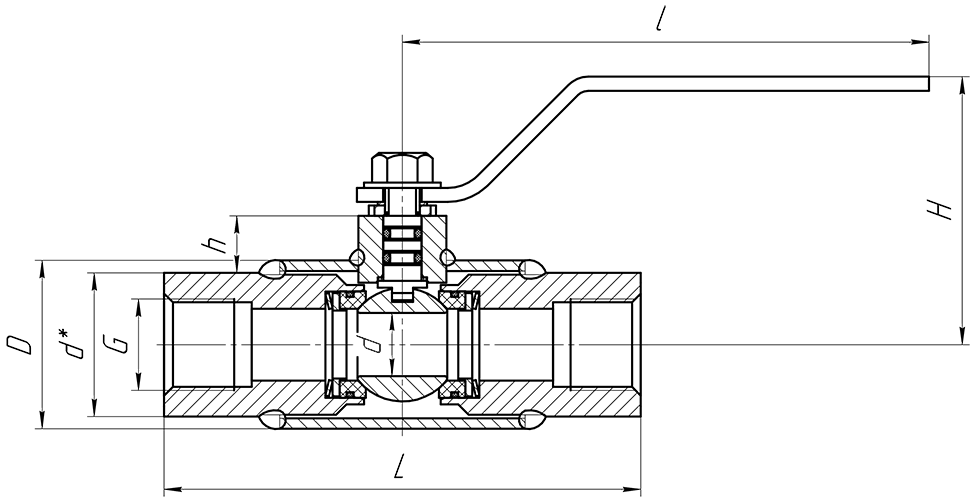 Кран шаровой КШМ 12х18н10т ALSO - размеры и характеристики